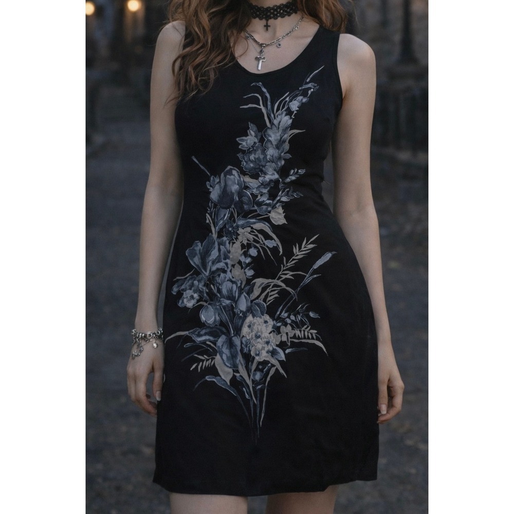 K Studio Black Floral Print‎ Sleeveless Sheath Dress Size 10